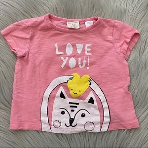 ZARA Baby Girl Love You Tee 9-12 Months